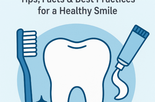 Illustrated tooth with toothbrush and toothpaste on blue background, thumbnail for Complete Guide to Oral Health